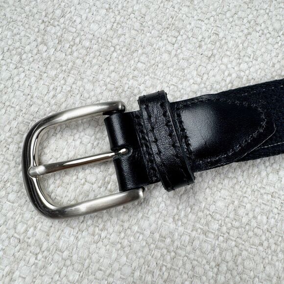 YRI Belt Mens Old Memorial Golf Club Black Embroidered Turtle Logo - Picture 8 of 16